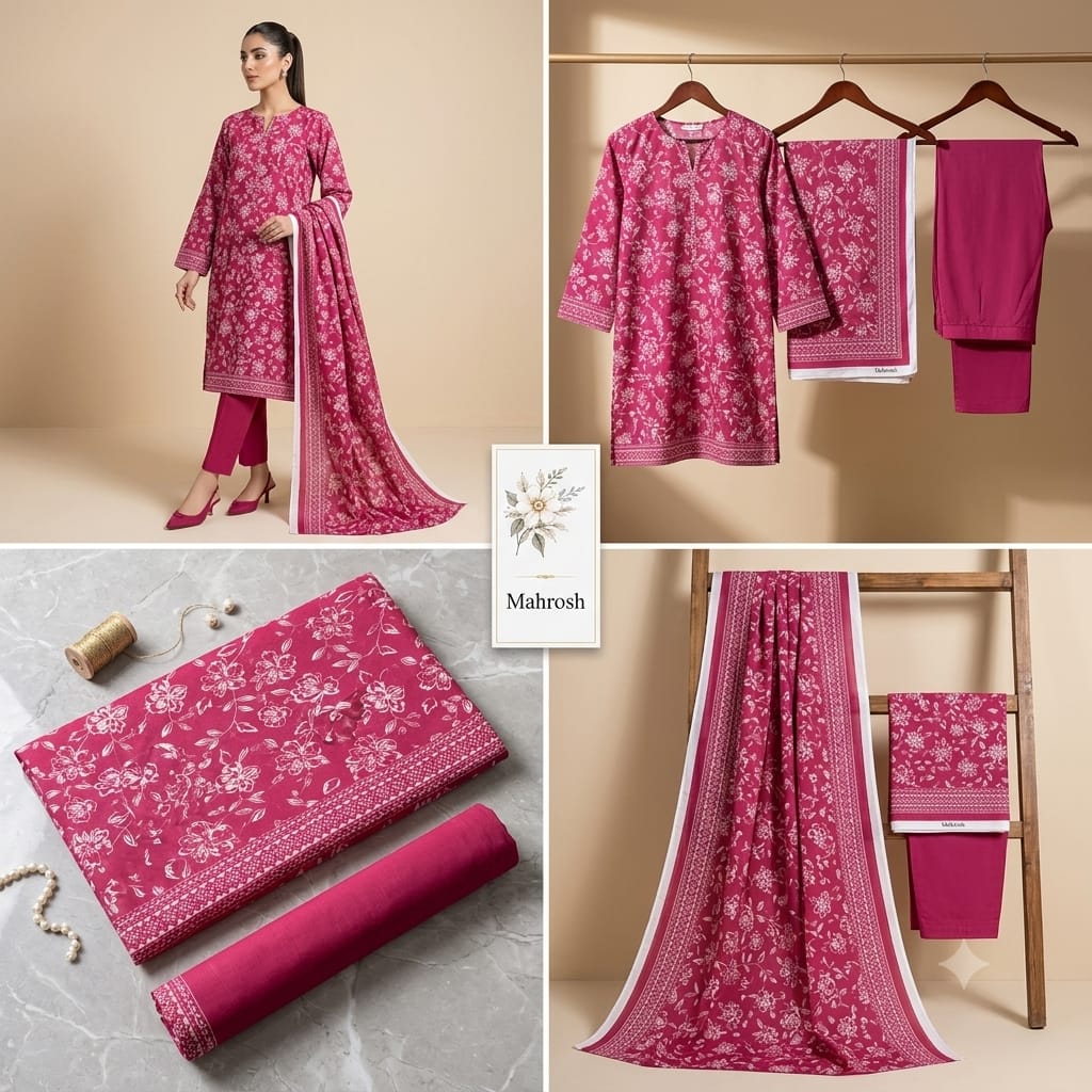 Mahrosh Lawn 2Pc #ML-2Pc-Pink