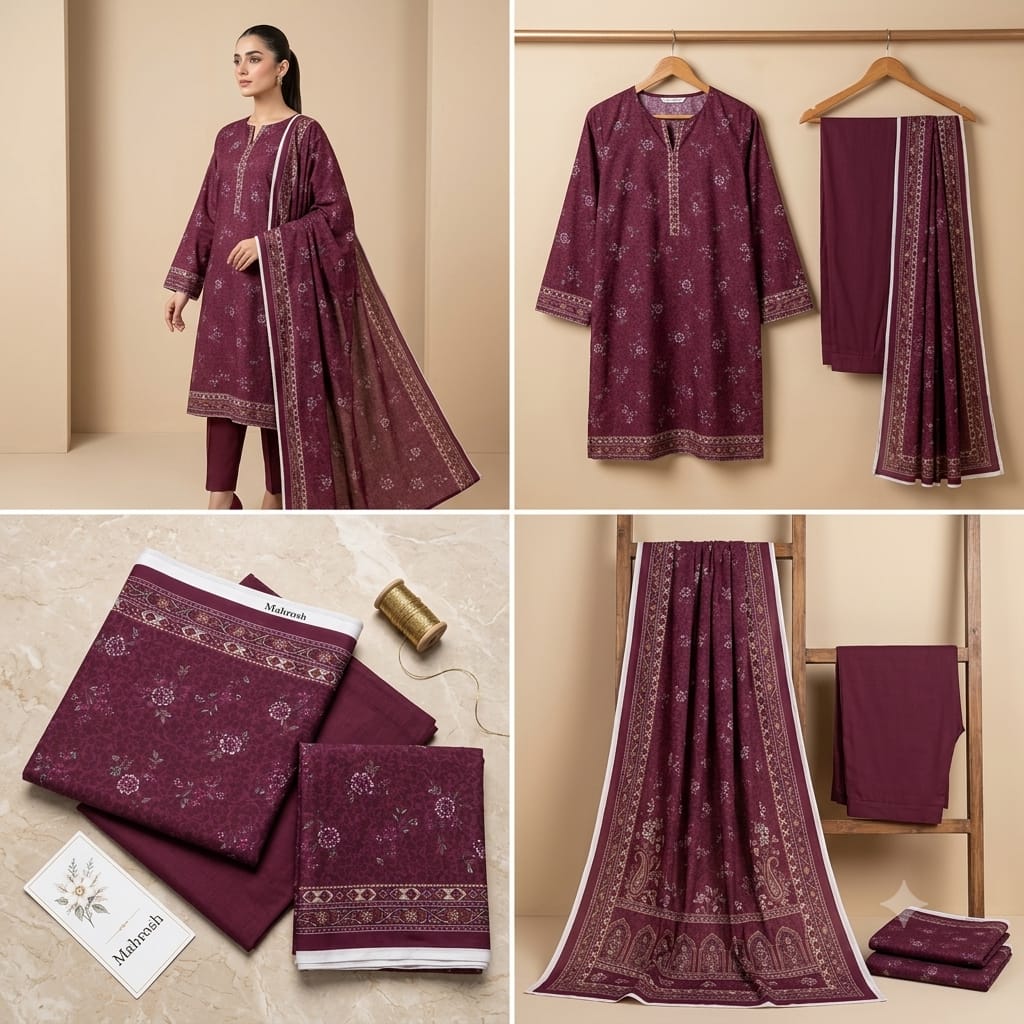 Mahrosh Lawn 2Pc #ML-2Pc-Mahroon