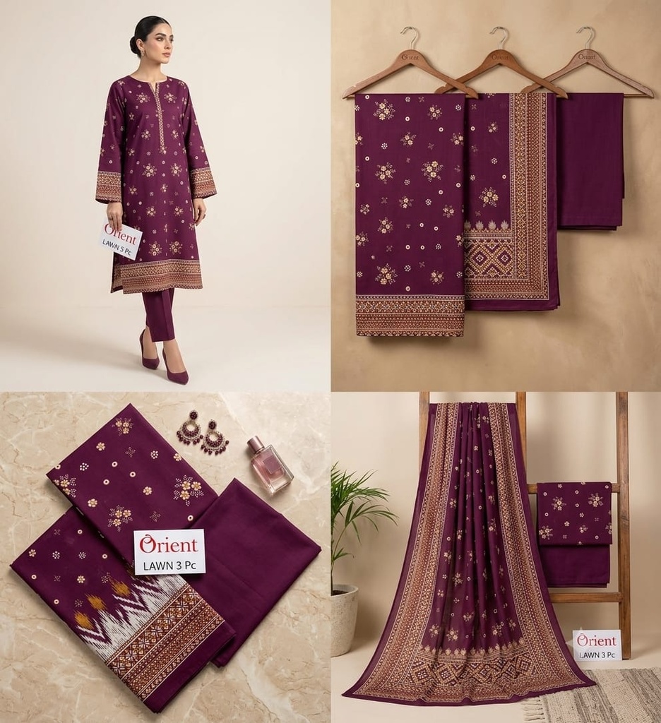 Orient Lawn 3Pc #OL-3Pc-Purple
