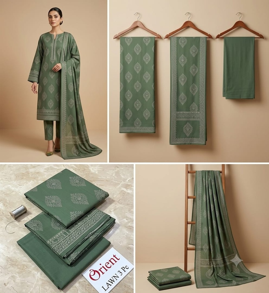 Orient Lawn 3Pc #OL-3Pc-Green