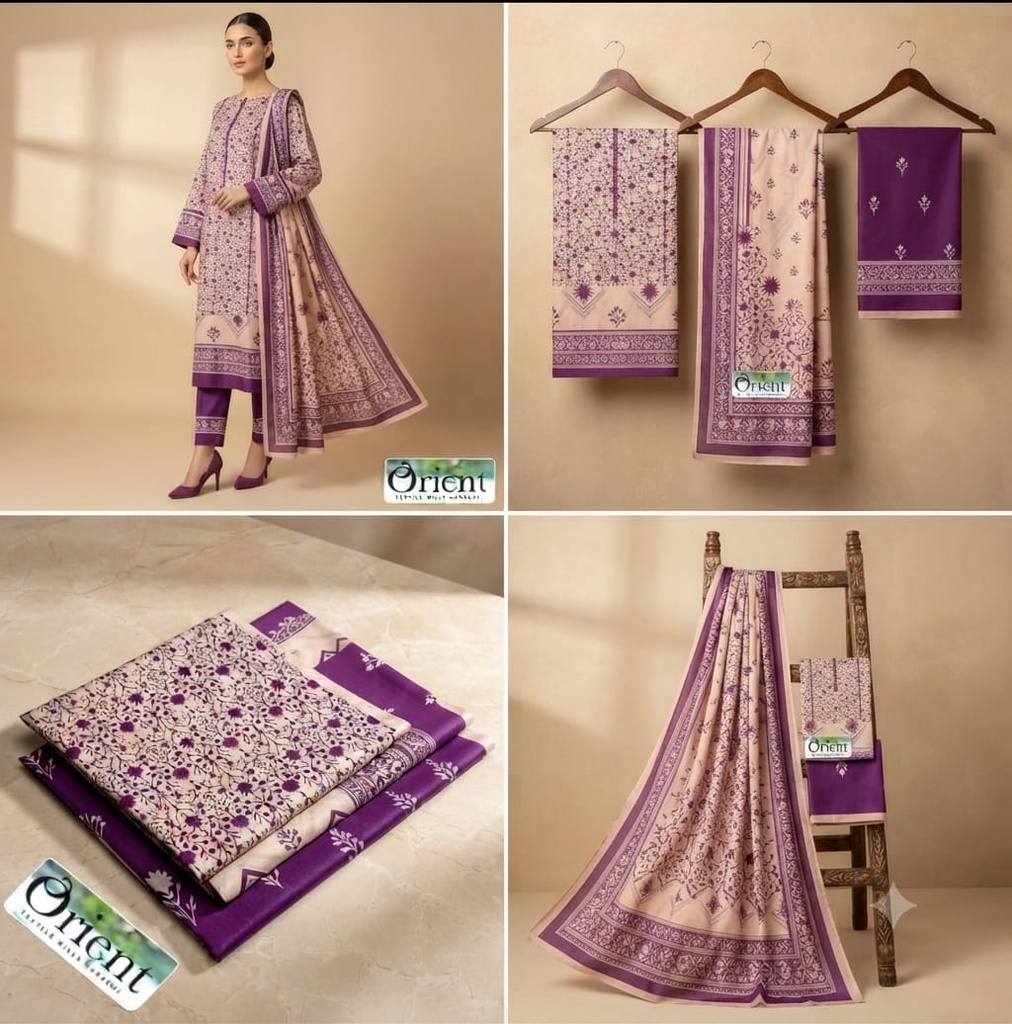 Orient Lawn 3Pc #OL-3Pc-Purple