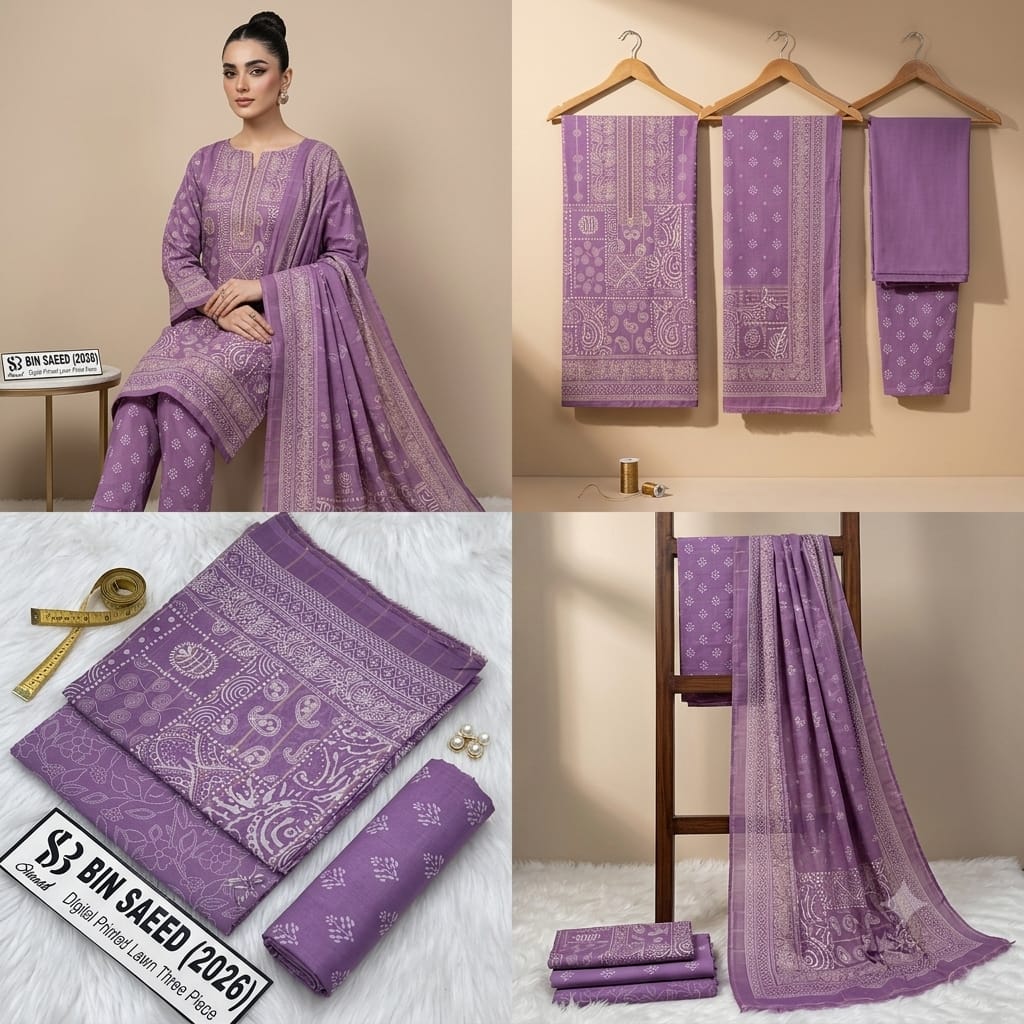 Bin Saeed 3Pc #BS-3Pc-SPurple