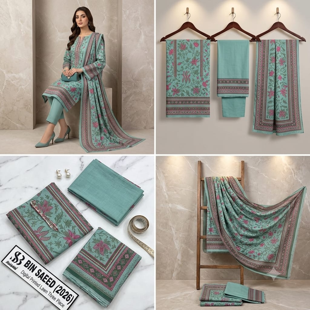 Bin Saeed Lawn 3Pc #BS-3Pc-Zinc