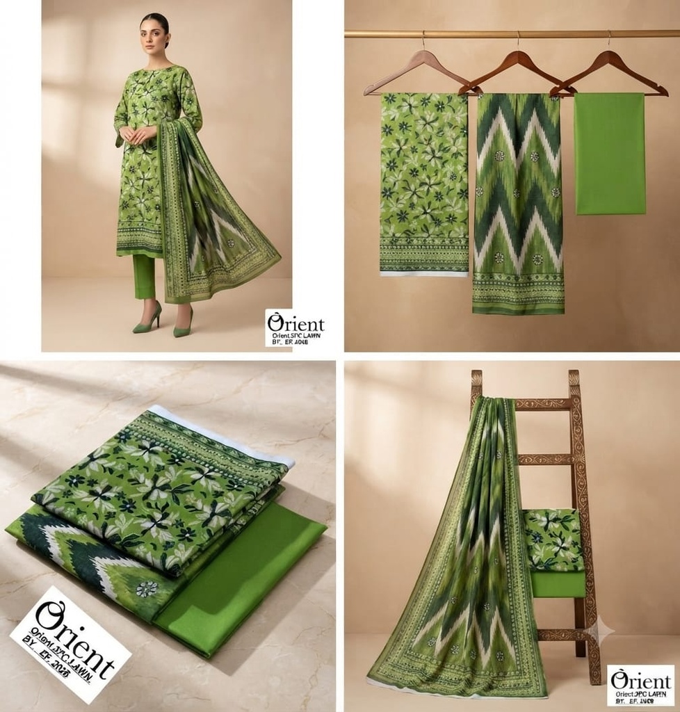 Orient Lawn 3Pc #OL-3Pc-Green