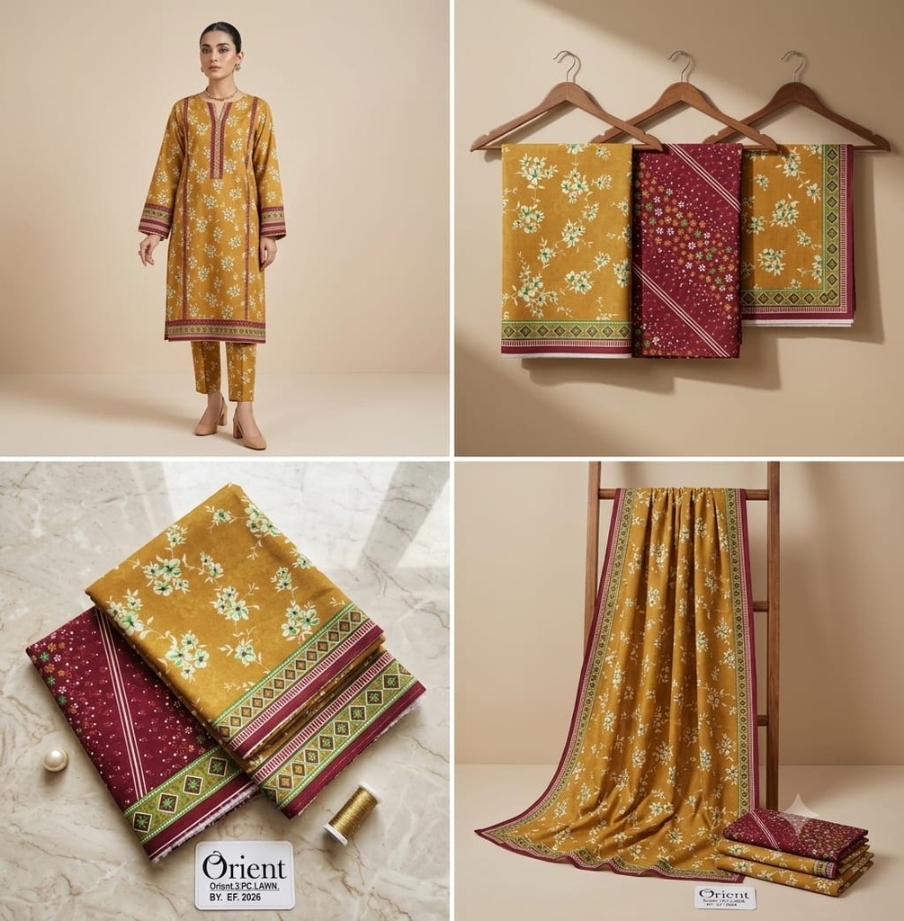 Orient Lawn 3Pc #OL-3Pc-Yellow