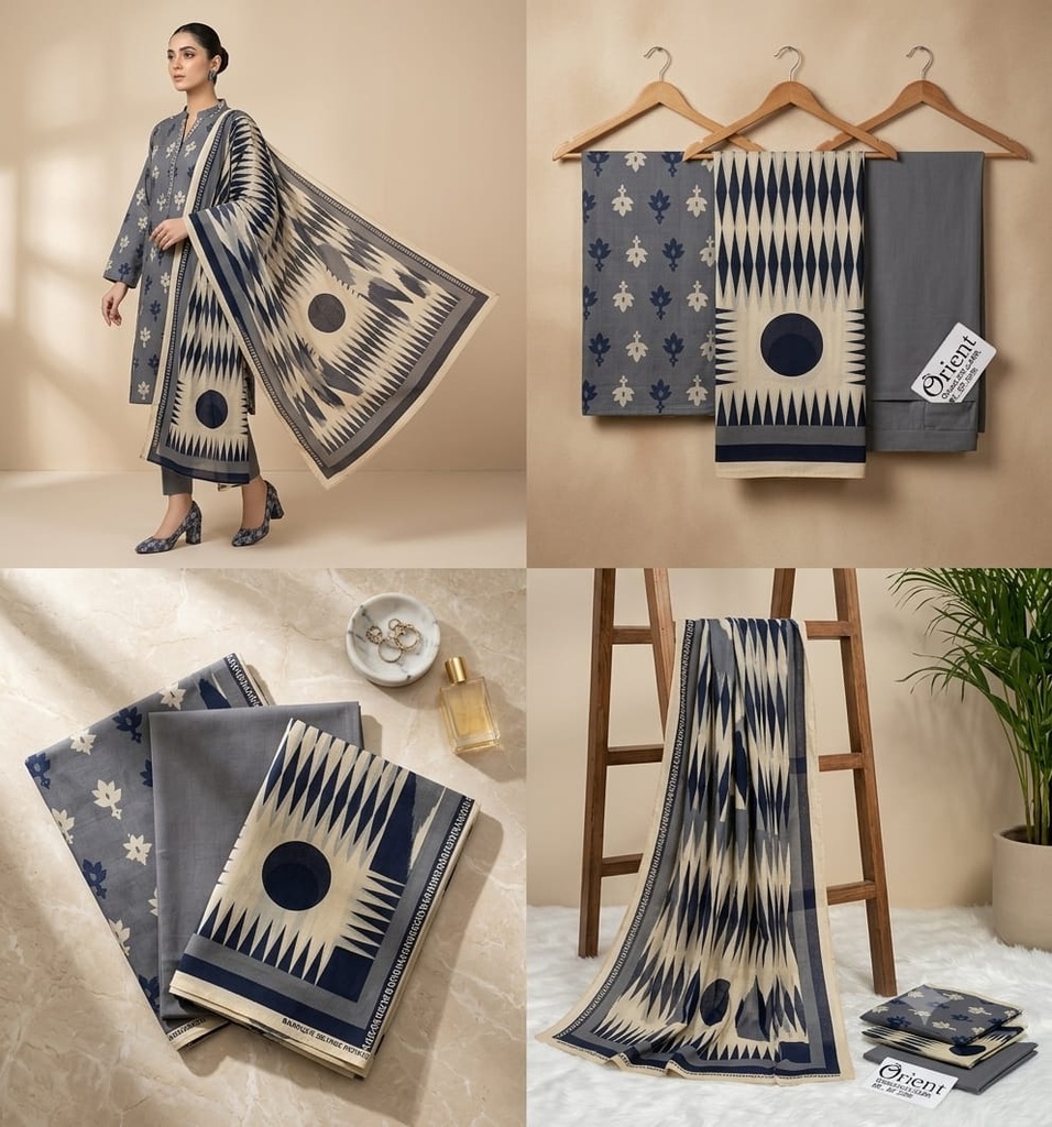 Orient Lawn 3Pc #OL-3Pc-Grey