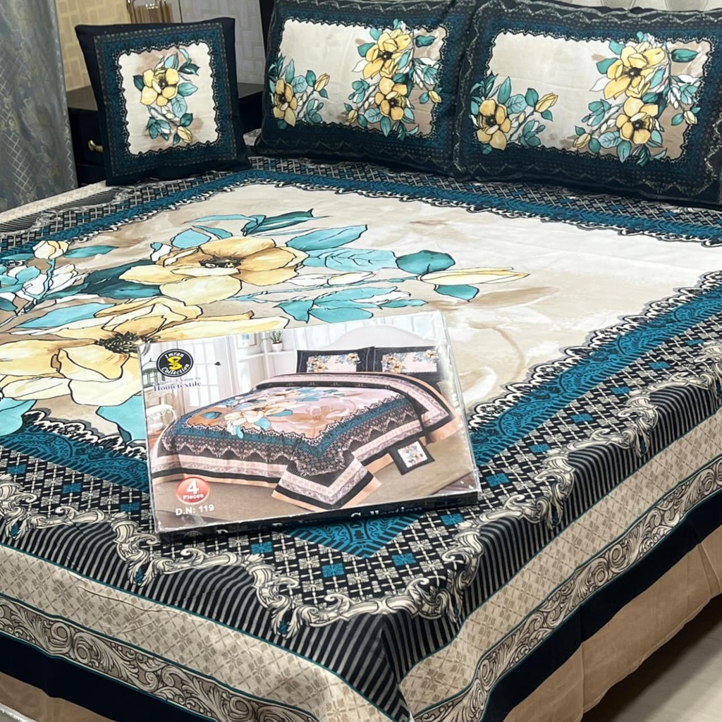 4Pc Crystal Panel Bedsheet