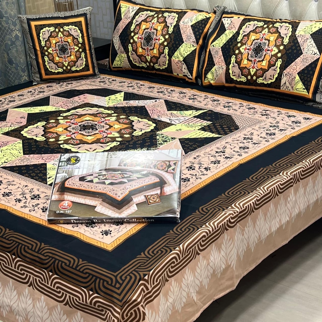 4Pc Crystal Panel Bedsheet