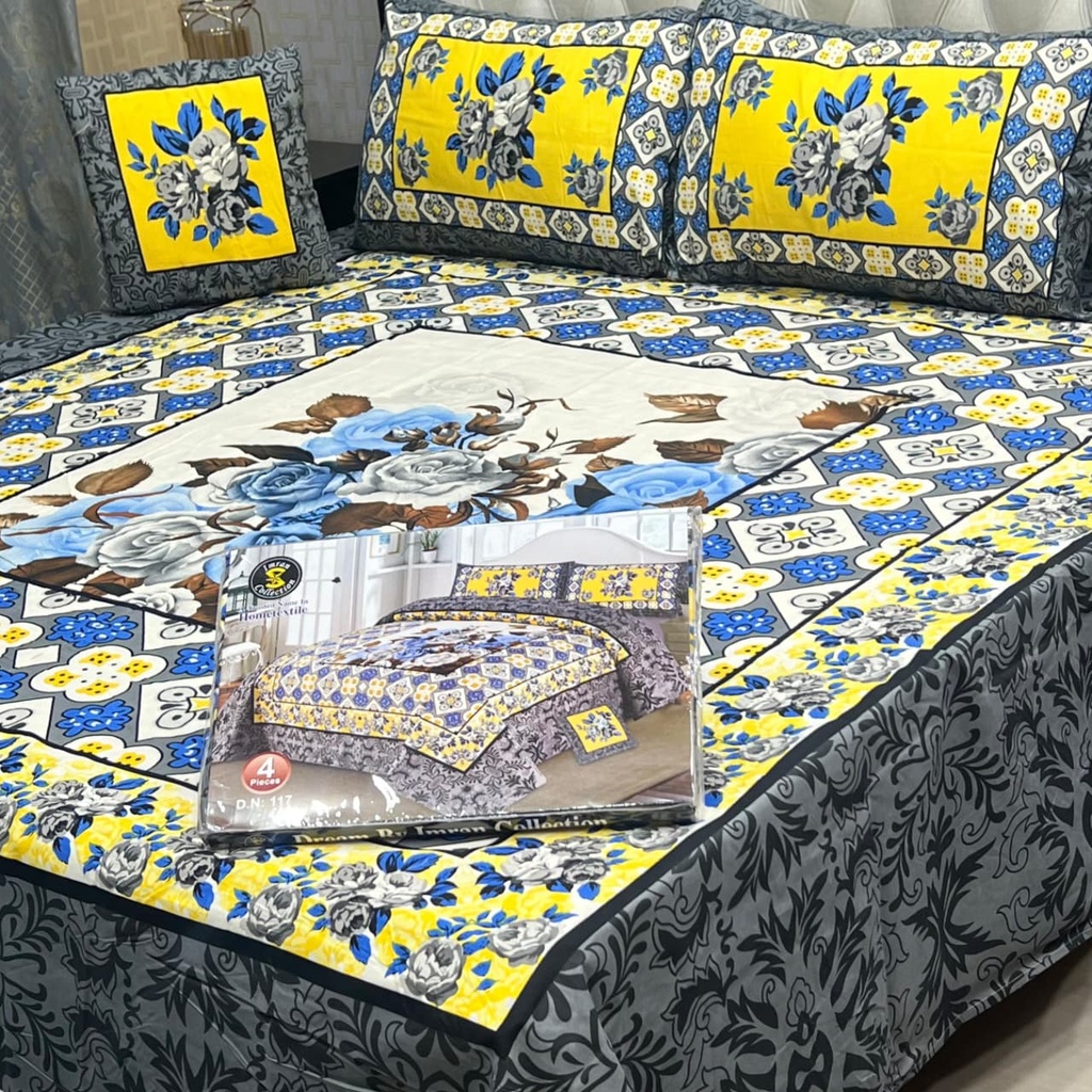 4Pc Crystal Panel Bedsheet