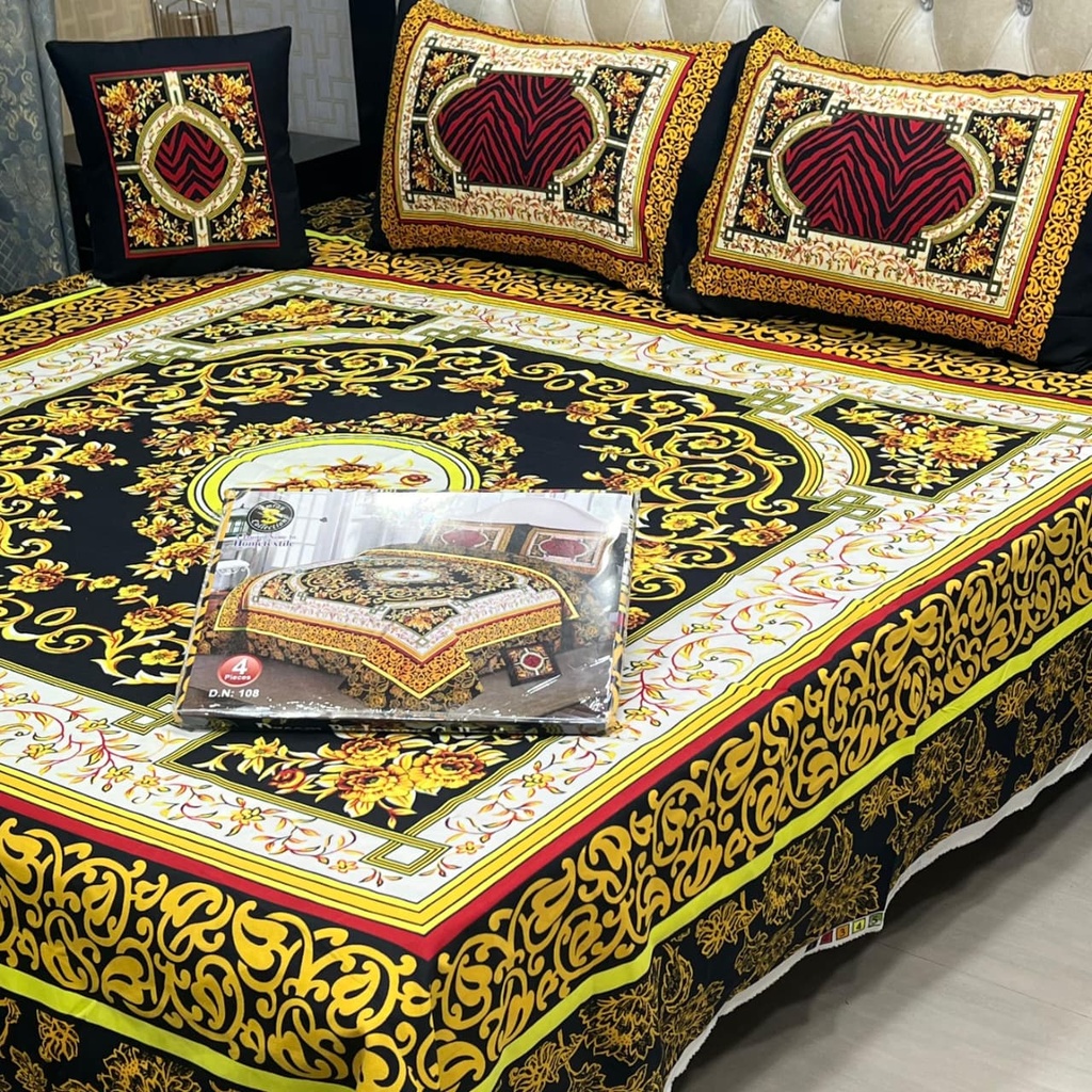 4Pc Crystal Panel Bedsheet
